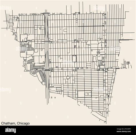 Street roads map of the CHATHAM COMMUNITY AREA, CHICAGO Stock Vector ...