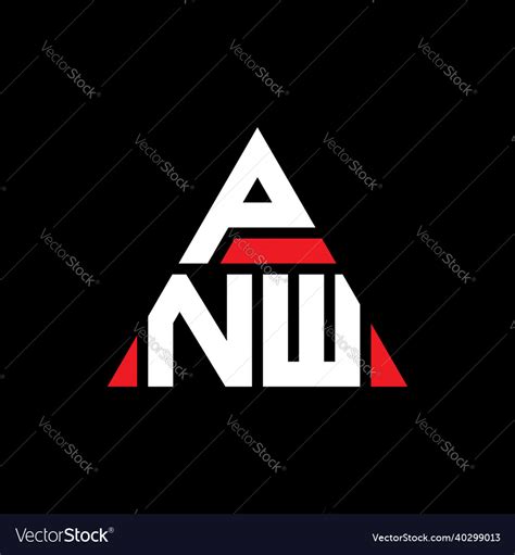 Pnw triangle letter logo design Royalty Free Vector Image