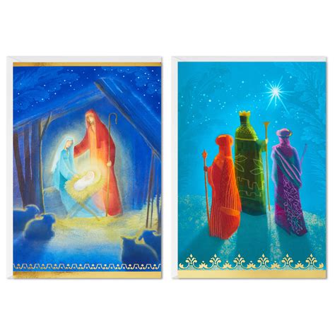 Image Arts Boxed Religious Christmas Cards Assortment, Painted Nativity (4 Designs, 24 Cards and ...