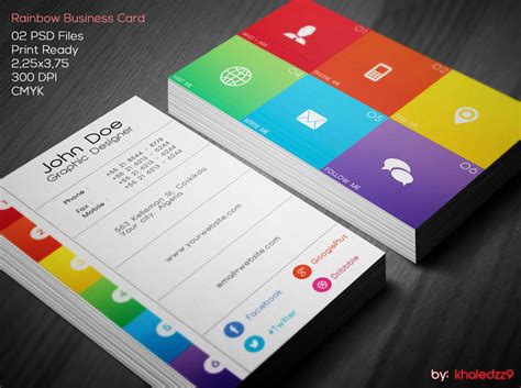 Rainbow Business Card by khaledzz9 on DeviantArt