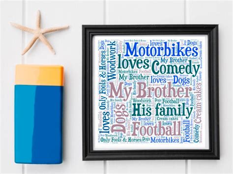 Personalised Brother Word Art Gift Birthday Gifts for - Etsy UK