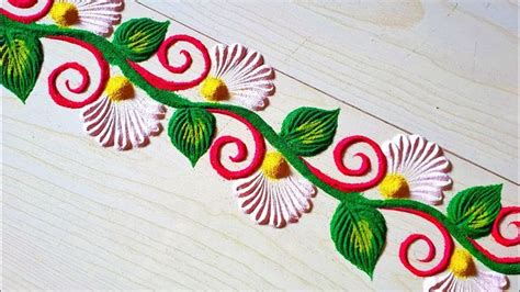 border rangoli designs | side designs for muggulu | rangoli border designs | rangol… | Simple ...