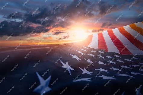 American Flag Sunset Wallpaper