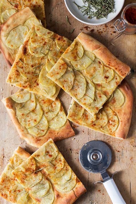 Vegan potato pizza with rosemary - Lazy Cat Kitchen