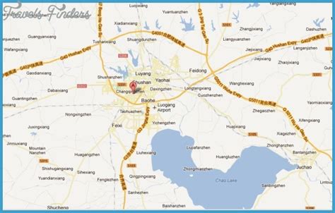 Hefei Map Tourist Attractions - TravelsFinders.Com