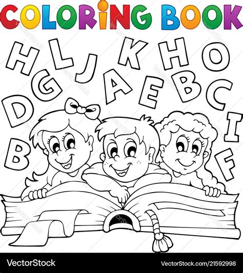 Coloring book kids theme 5 Royalty Free Vector Image