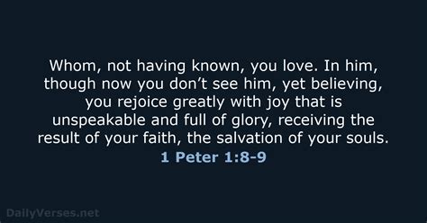 1 Peter 1:8-9 - Bible verse (WEB) - DailyVerses.net