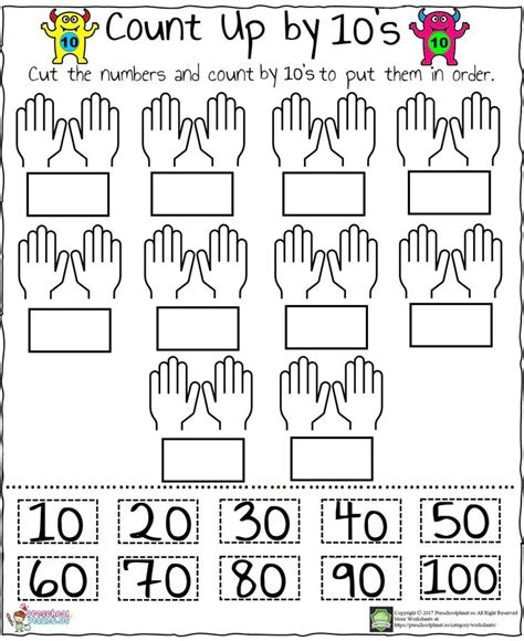 Skip Counting By 10’s Worksheet | Counting by 10, Skip counting activities, Kindergarten worksheets