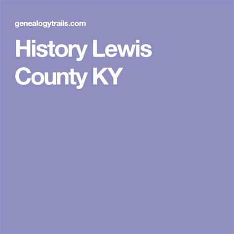 History Lewis County KY | Lewis, History, County