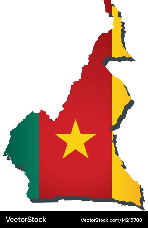 Cameroon flag amp map Royalty Free Vector Image