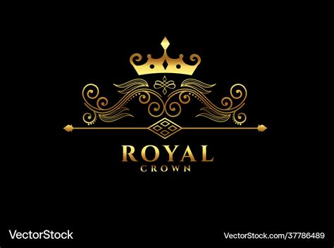 Royal crown logo concept design Royalty Free Vector Image