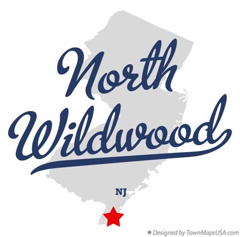 Map of North Wildwood, NJ, New Jersey