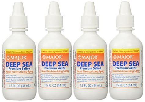 Major Deep Sea Nasal Saline Spray 1.5 Oz (44ml) -4 Pack -Expiration ...