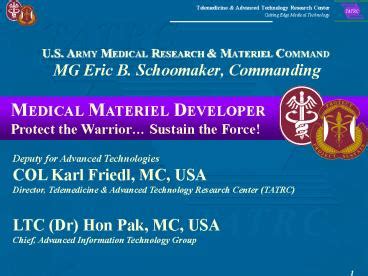 PPT – U.S. ARMY MEDICAL RESEARCH PowerPoint presentation | free to view - id: 4249bd-ZGIyN