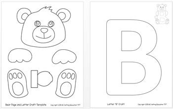 Bear Craft and Letter B Tracing Page by Crafting Education | TpT