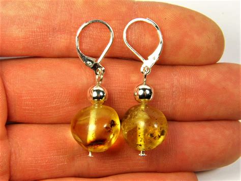 Baltic Amber earrings natural genuine real stone authentic women's ...