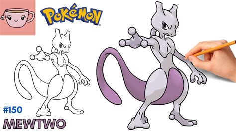 Comment dessiner Mewtwo | Pokémon #150 | Tutoriel de dessin étape par ...