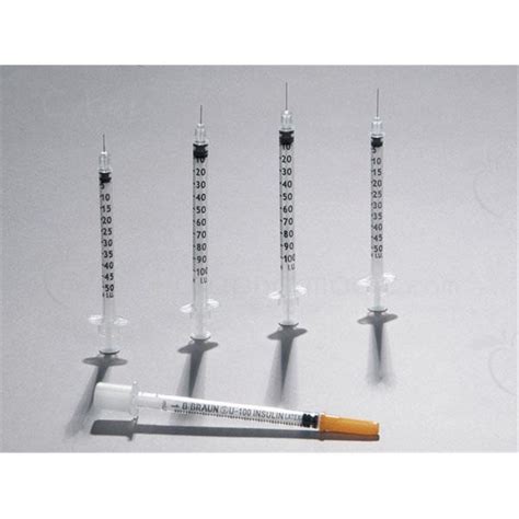 Omnican 100 Insulin Syringe 3 parts of 1 ml, 100 IU / ml, needle set, latex free. 8 mm x 0.30 mm ...