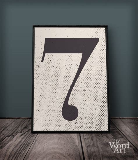 Number 7 Print Number Seven Wall Art Number Wall Decor - Etsy