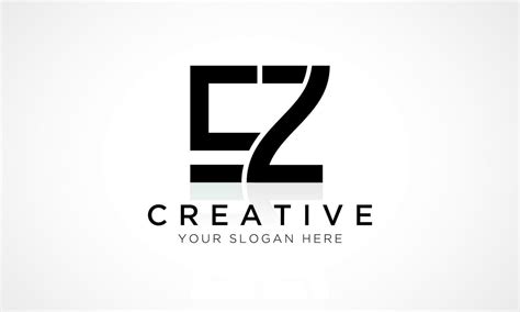 EZ Letter Logo Design Vector Template. Alphabet Initial Letter EZ Logo Design With Glossy ...