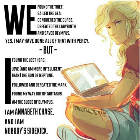 "im nobody's sidekick" - annabeth chase (mark of athena) Percy Jackson Head Canon, Percy Jackson ...