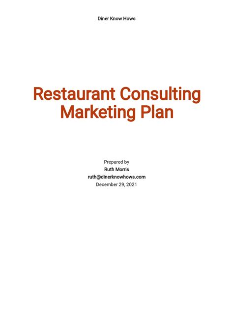 Restaurant Marketing Plan Template - prntbl.concejomunicipaldechinu.gov.co