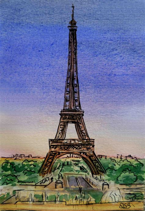 Eiffel Tower Paris France - Travel With Me - Sketchbook Project