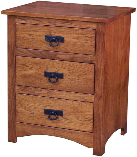 Amish Shaker Hickory Three Drawer Nightstand | Bedroom Furniture