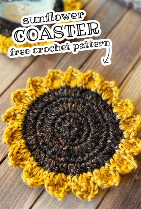 Crochet Sunflower Coaster - FREE Pattern