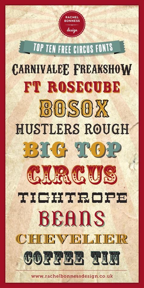 Top Ten Free Circus Style Fonts || RachelBonnessDesign ~~ {10 free ...