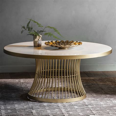 Marble Topped Round Coffee Table - Gold - Primrose & Plum | Marble top coffee table, Gold coffee ...