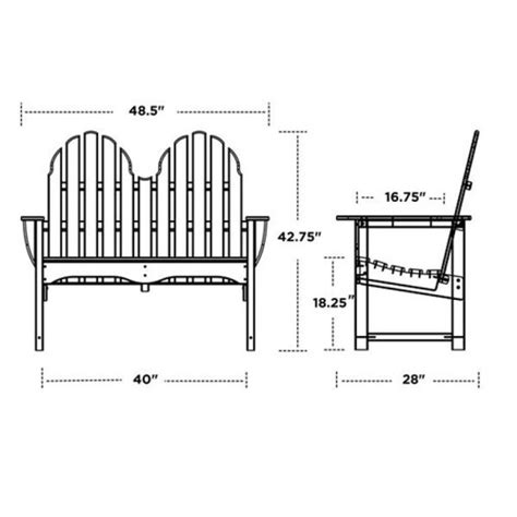 Polywood Classic 48.5" Adirondack Bench | AuthenTEAK