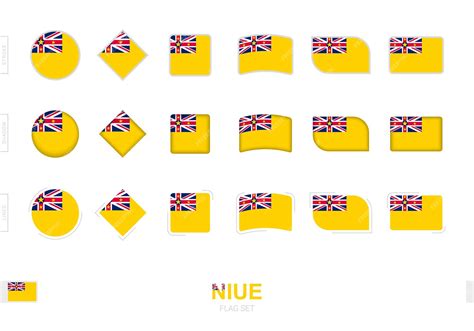 Premium Vector | Niue flag set, simple flags of niue with three ...