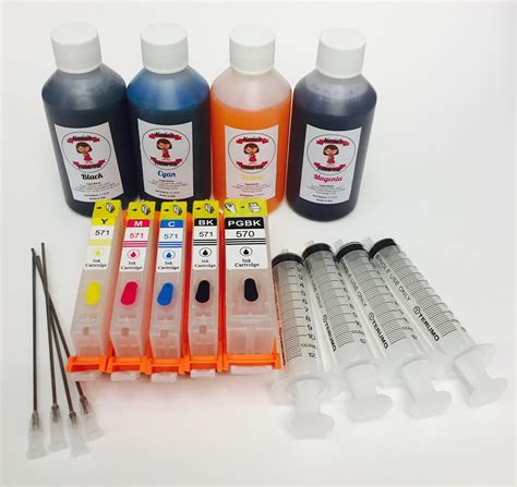 Katie’s Edible Ink Cartridge set Compatible with Canon PGI-570 & CLI-571 XL Size Cartridges ...