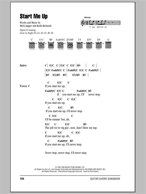 Start Me Up by The Rolling Stones - Guitar Chords/Lyrics - Guitar Instructor