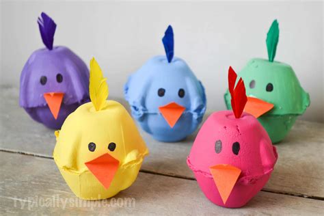 Spring Chicks Egg Carton Craft - Typically Simple