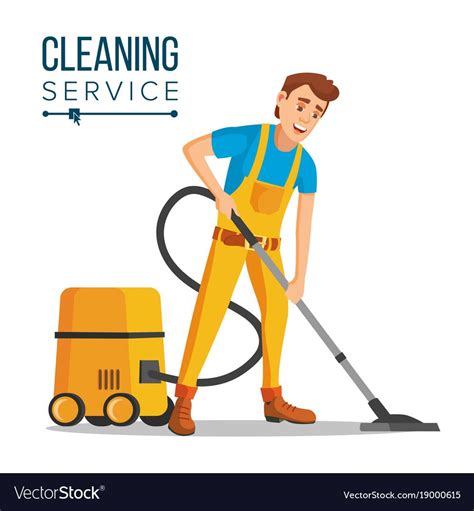 Office cleaner work wiping dusting Royalty Free Vector Image | Clean ...