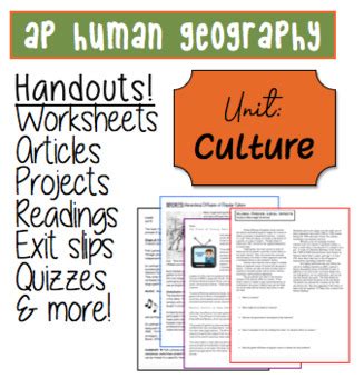 AP HUMAN GEOGRAPHY Culture Worksheets and Handouts 42 pages! | TpT