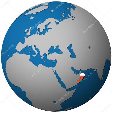 Oman flag on globe map — Stock Photo © michal812 #5540237