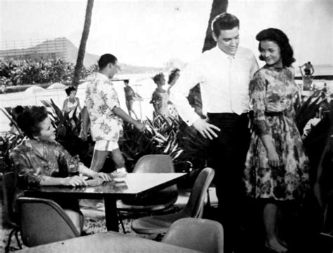 Elvis rehearsing a scene on the "Blue Hawaii" movie set, April 1961 ...