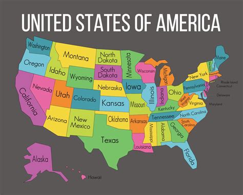 USA Map with State Names