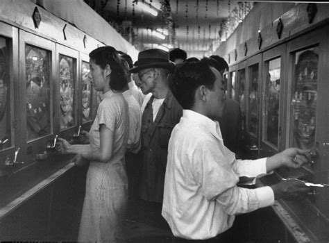 A pachinko parlor in Japan (the late 1900s)