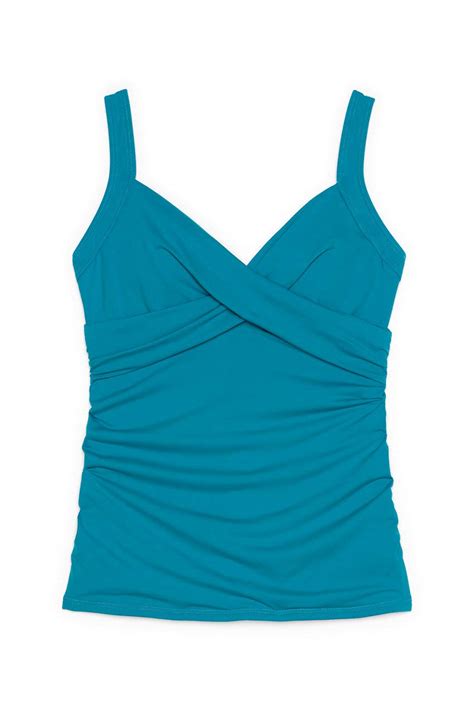 Lands' End Women's Wrap Underwire Tankini Top Swimsuit | Beachwear Central