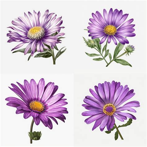 Purple Daisy Clipart 24 High-quality Jpgs Digital Download - Etsy