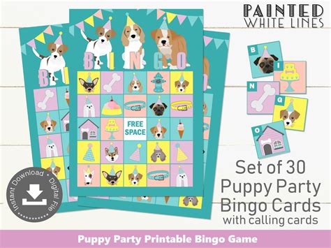 Puppy Dog Bingo Game Printable Bingo Game Bingo Cards Puppy - Etsy