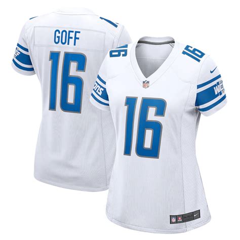 Women's Detroit Lions Jared Goff Nike White Game Player Jersey