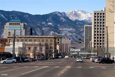 Pikes Peak Avenue Colorado Springs Stock Photo - Download Image Now - Colorado Springs, Colorado ...