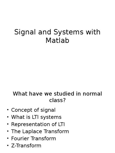 Signal and Systems With Matlab | PDF