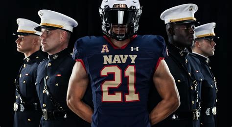 Naval Academy introduces Marine Corps dress blues football uniform