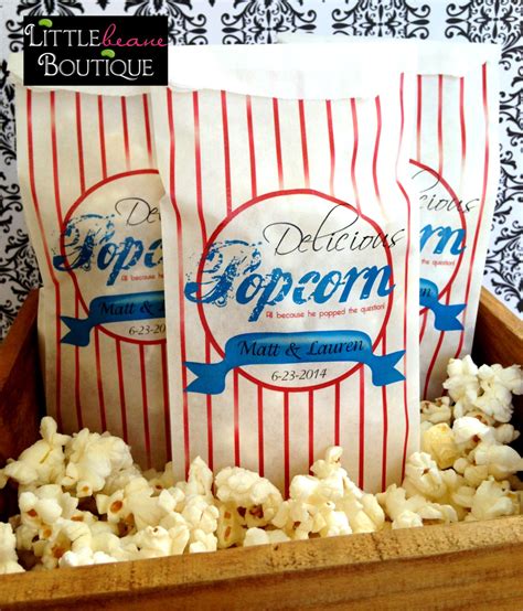 Personalized Popcorn Bags Custom Popcorn Bags Wedding | Etsy